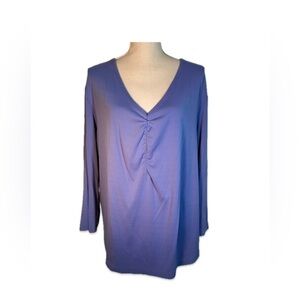 Vikki Vi V-Neck Long Sleeve Top Women’s Size 3X Purple